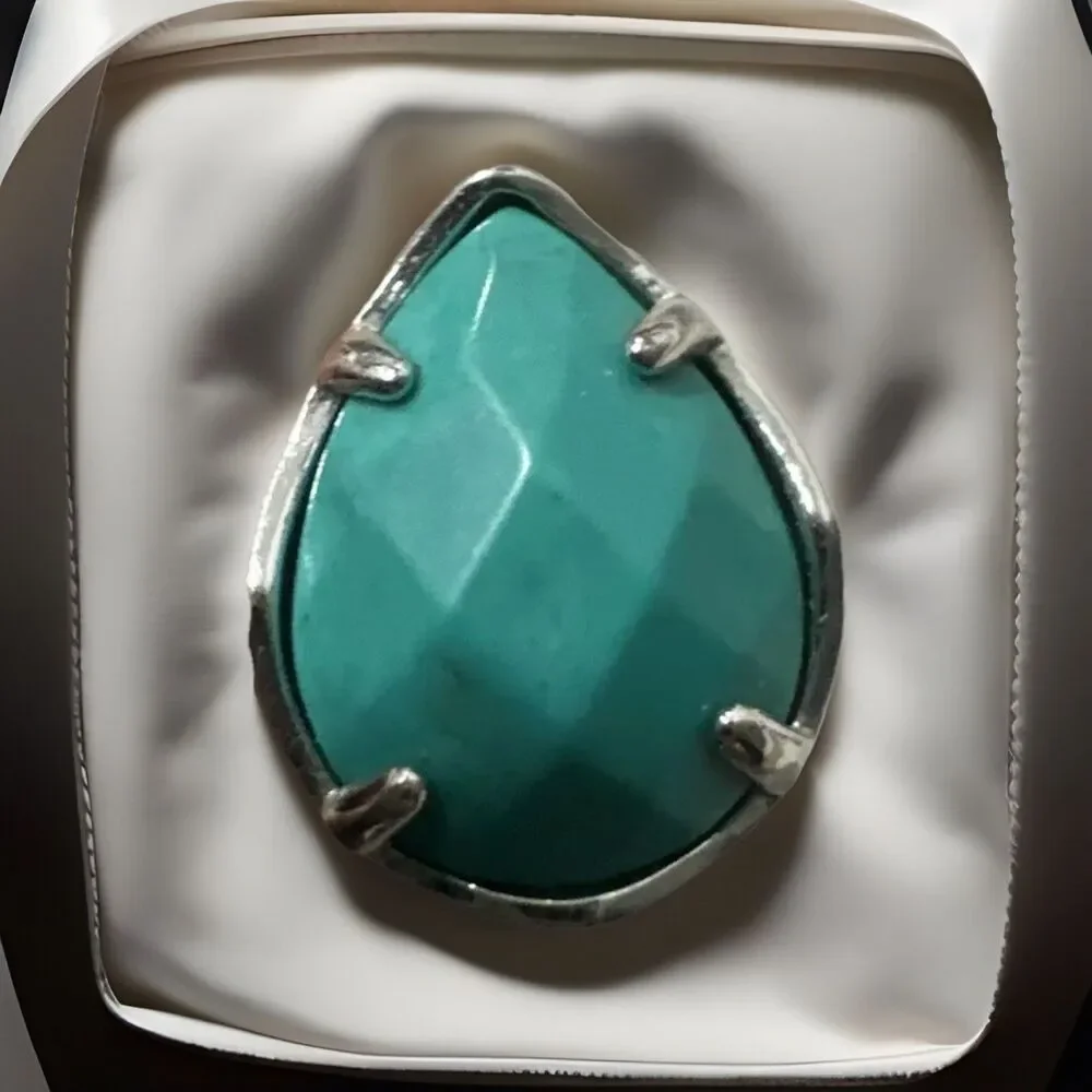 Kendra Scott Plated Blue Turquoise Ring Sz 7.